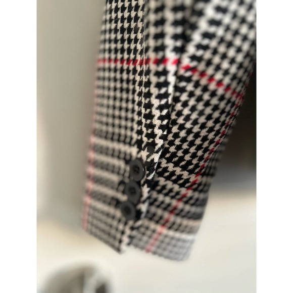 Talbots Wool Blend Black White Houndstooth Jacket Sz 10 - Picture 10 of 13